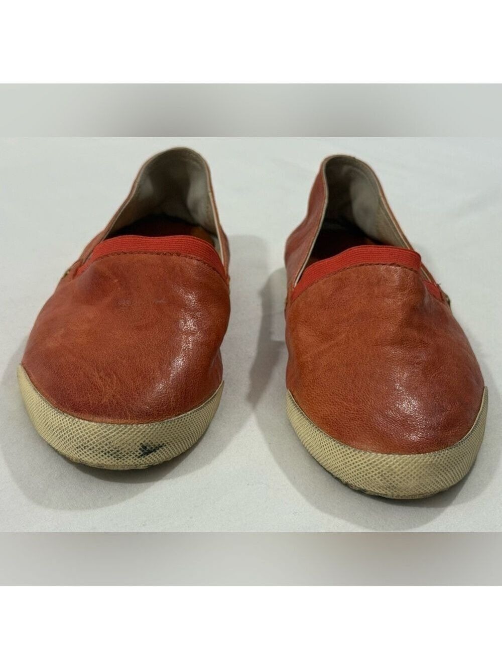 Frye Melanie Leather Slip On Flats 9.5 Cognac Orange Casual - Picture 10 of 10